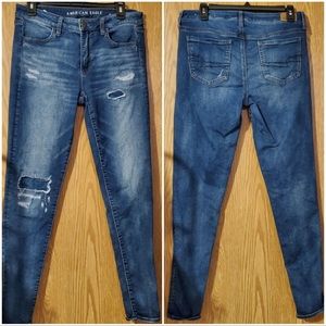 American Eagle distressed lined jeggings